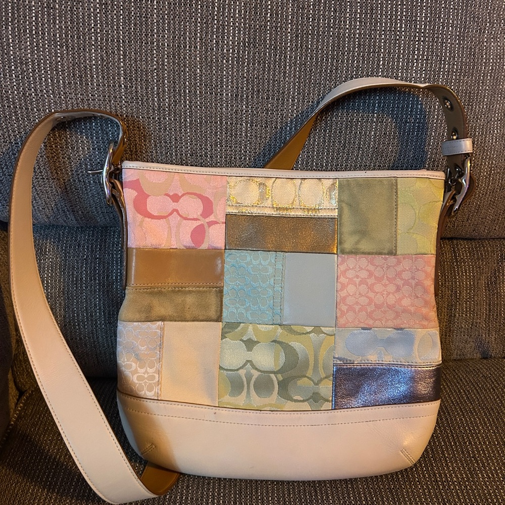 Coach Patchwork Leather Crossbody Bag in Pastel Multicolor